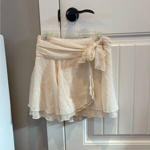 Aerie Cream Textured Skirt